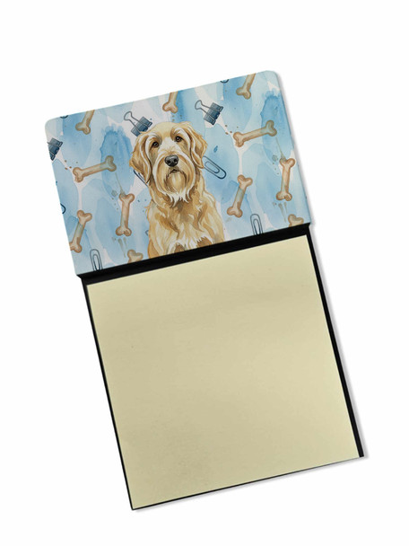 Wheaten and Tan Otterhound Coworker Watercolor Sticky Note Holder Refillable Dispenser product image at NuMercy