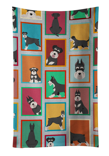 Lots of Black and Silver Schnauzer Kitchen Towel Dish Cloths product image at NuMercy