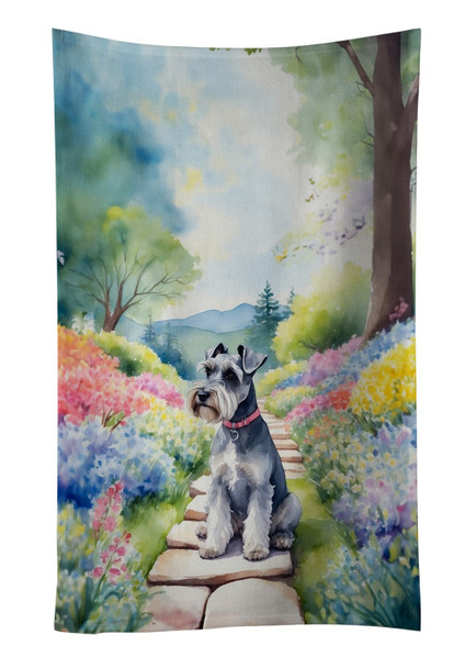 Schnauzer Spring Path Kitchen Towel Dish Cloths product image at NuMercy