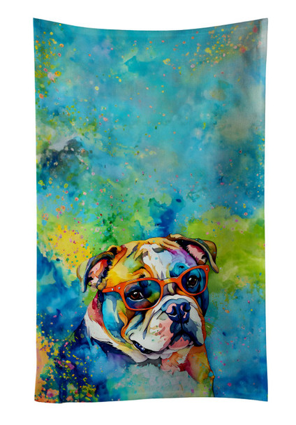 English Bulldog Hippie Dawg Kitchen Towel Dish Cloths DAC2475 product image at NuMercy