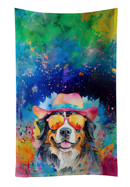 Bernese Mountain Dog Hippie Dawg Kitchen Towel Dish Cloths DAC2459 product image at NuMercy