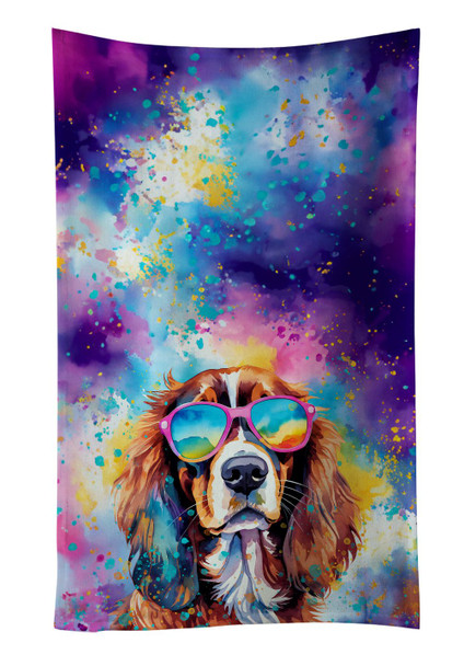 Cavalier Spaniel Hippie Dawg Kitchen Towel Dish Cloths DAC2483 product image at NuMercy