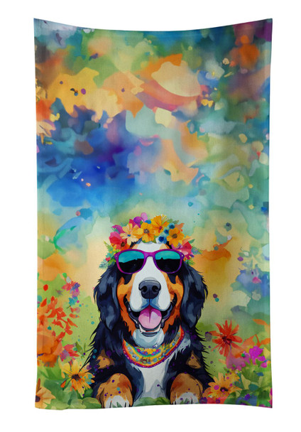 Bernese Mountain Dog Hippie Dawg Kitchen Towel Dish Cloths DAC2458 product image at NuMercy