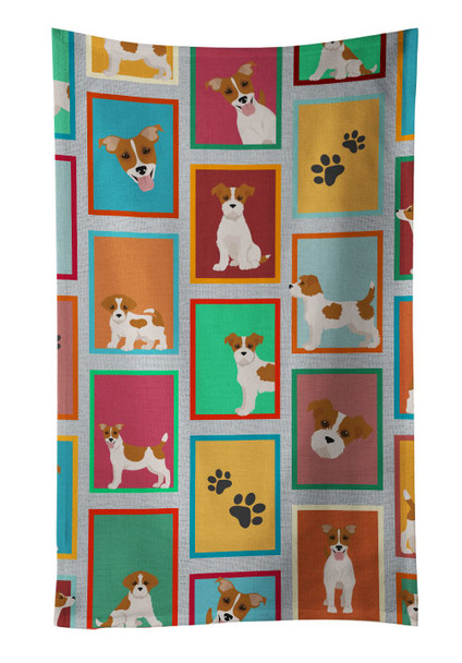 Lots of Red and White Jack Russell Terrier Kitchen Towel Dish Cloths product image at NuMercy