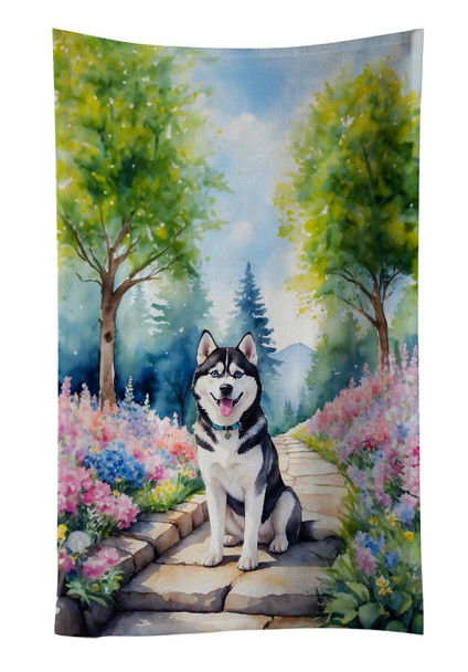 Siberian Husky Spring Path Kitchen Towel Dish Cloths DAC6719 product image at NuMercy