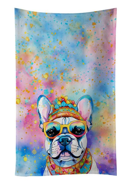 French Bulldog Hippie Dawg Kitchen Towel Dish Cloths DAC2505 product image at NuMercy
