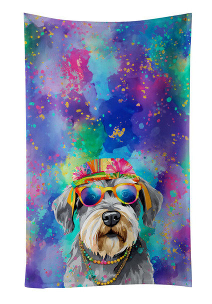 Schnauzer Hippie Dawg Kitchen Towel Dish Cloths DAC2552 product image at NuMercy