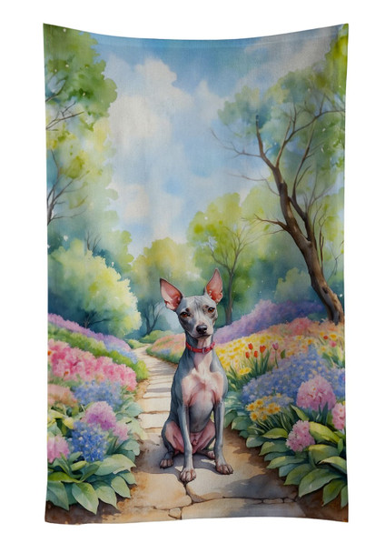 American Hairless Terrier Spring Garden Kitchen Towel Dish Cloths product image at NuMercy