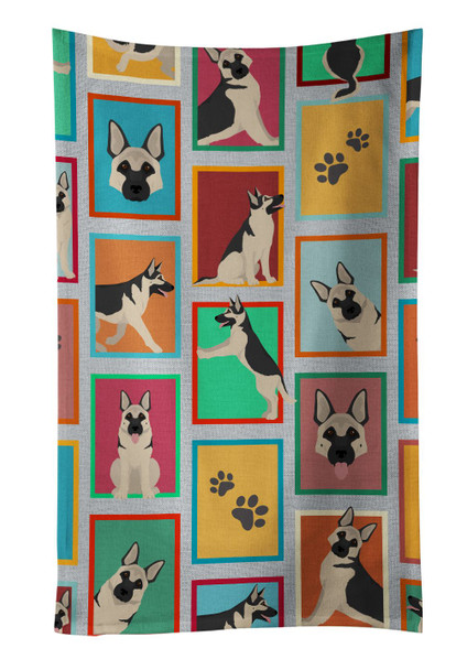 Lots of Black and Silver German Shepherd Kitchen Towel Dish Cloths product image at NuMercy