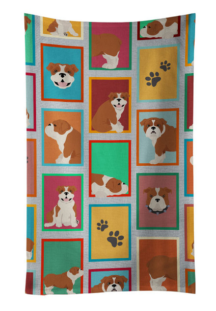 Lots of Red and White English Bulldog Kitchen Towel Dish Cloths product image at NuMercy