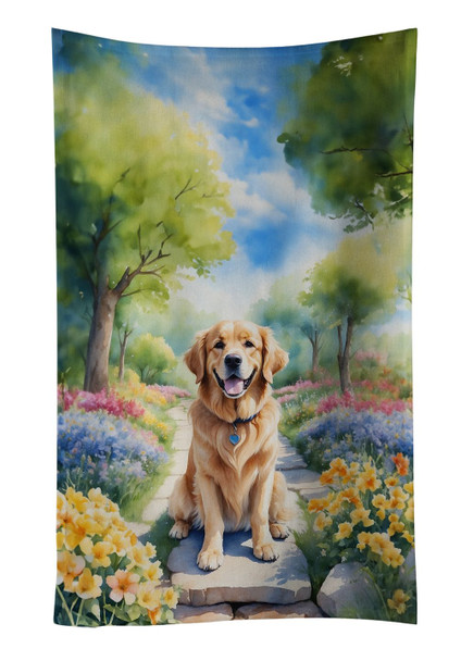 Golden Retriever Spring Path Kitchen Towel Dish Cloths DAC6637 product image at NuMercy