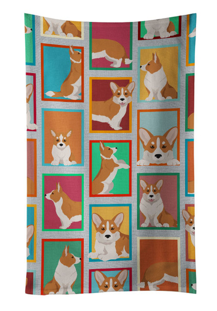 Lots of Red Cardigan Corgi Kitchen Towel Dish Cloths product image at NuMercy