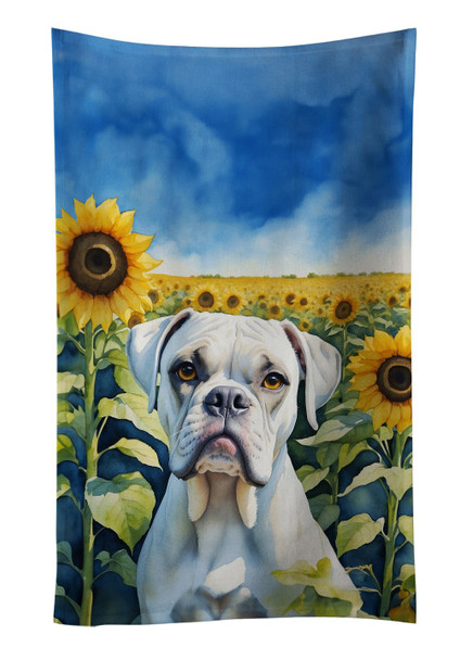 Boxer in Sunflowers Kitchen Towel Dish Cloths DAC6038 product image at NuMercy