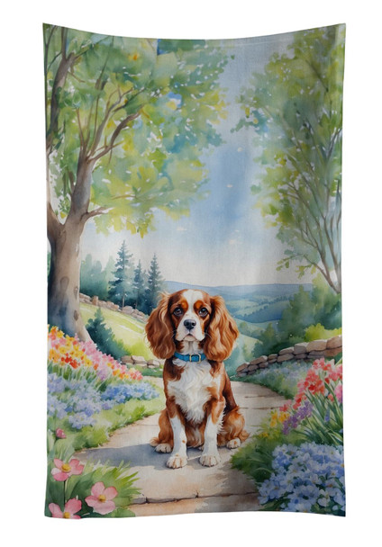 Cavalier Spaniel Spring Path Kitchen Towel Dish Cloths DAC6593 product image at NuMercy