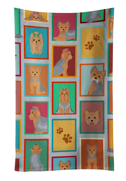 Lots of Blue and Tan Yorkie Kitchen Towel Dish Cloths product image at NuMercy