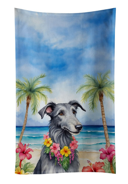 Scottish Deerhound Luau Kitchen Towel Dish Cloths product image at NuMercy