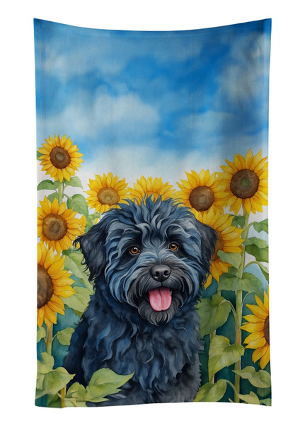 Puli in Sunflowers Kitchen Towel Dish Cloths product image at NuMercy
