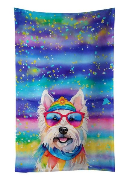Westie Hippie Dawg Kitchen Towel Dish Cloths DAC2571 product image at NuMercy