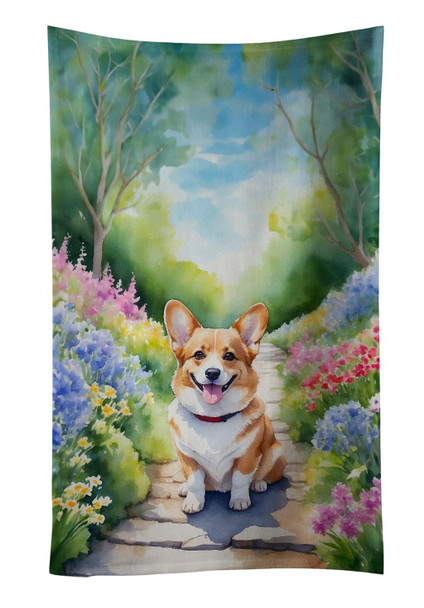 Corgi Spring Path Kitchen Towel Dish Cloths DAC6608 product image at NuMercy
