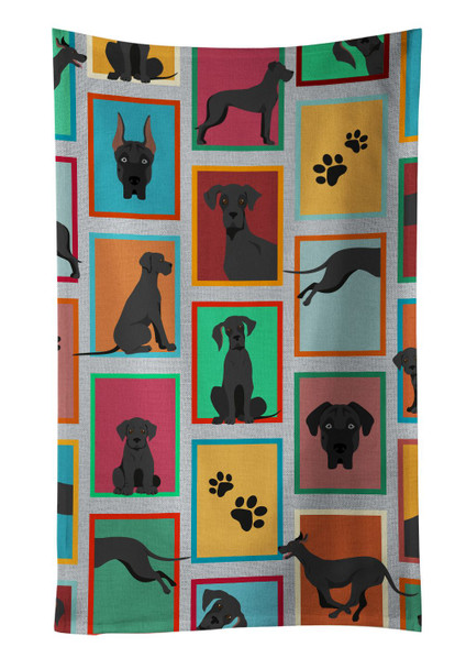 Lots of Black Great Dane Kitchen Towel Dish Cloths product image at NuMercy