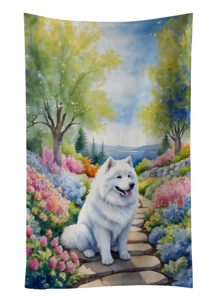 Samoyed Spring Path Kitchen Towel Dish Cloths product image at NuMercy