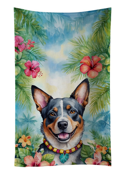 Australian Cattle Dog Luau Kitchen Towel Dish Cloths product image at NuMercy
