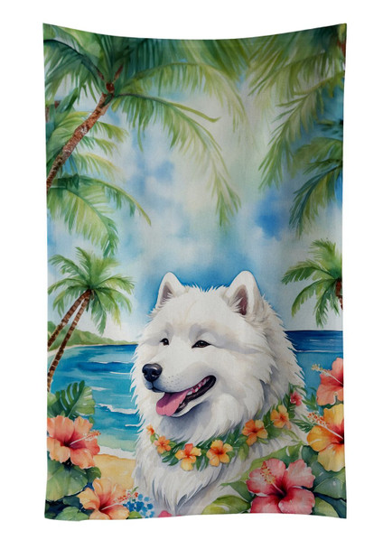 Samoyed Luau Kitchen Towel Dish Cloths product image at NuMercy