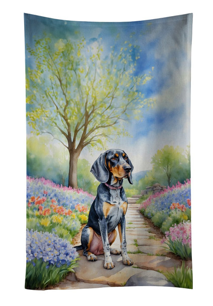 Bluetick Coonhound Spring Path Kitchen Towel Dish Cloths product image at NuMercy