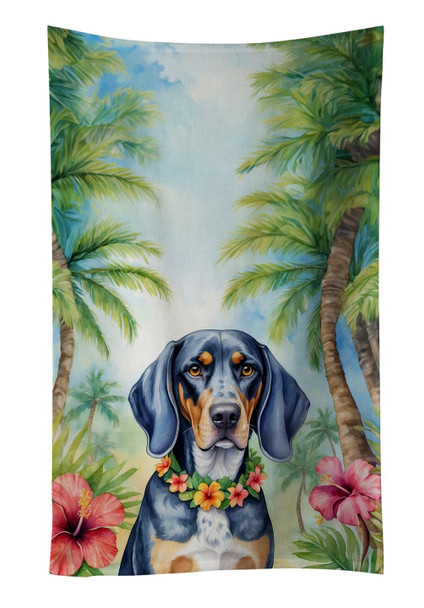 Bluetick Coonhound Luau Kitchen Towel Dish Cloths product image at NuMercy