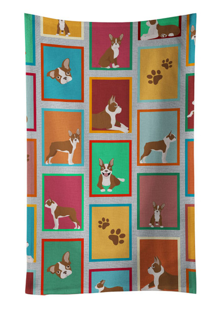 Lots of Red Boston Terrier Kitchen Towel Dish Cloths product image at NuMercy