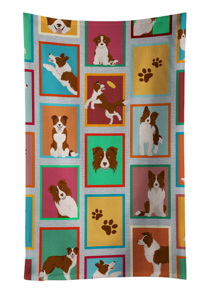 Lots of Red Border Collie Kitchen Towel Dish Cloths product image at NuMercy
