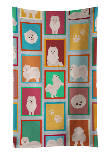 Lots of White Pomeranian Kitchen Towel Dish Cloths product image at NuMercy