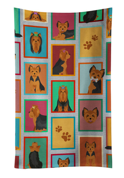 Lots of Black and Tan Yorkie Kitchen Towel Dish Cloths product image at NuMercy