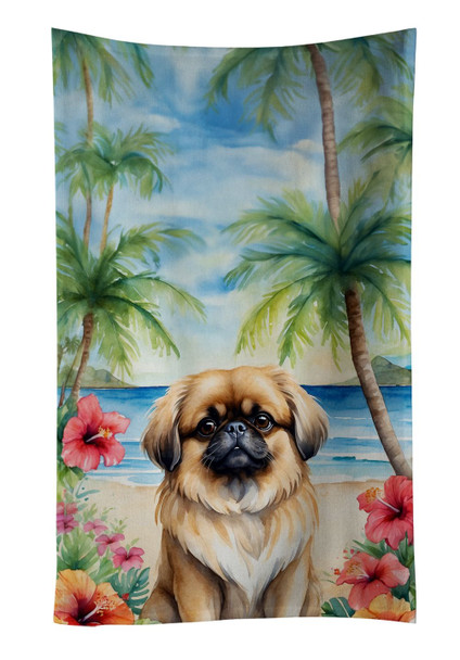 Pekingese Luau Kitchen Towel Dish Cloths product image at NuMercy