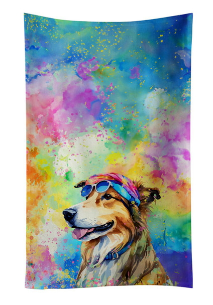 Collie Hippie Dawg Kitchen Towel Dish Cloths product image at NuMercy