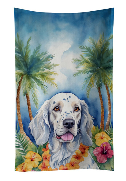 English Setter Luau Kitchen Towel Dish Cloths product image at NuMercy