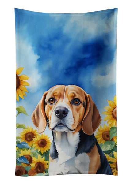 Beagle in Sunflowers Kitchen Towel Dish Cloths product image at NuMercy