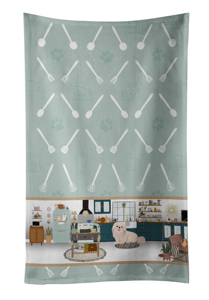 White Pekingese in the Kitchen Kitchen Towel Dish Cloths product image at NuMercy