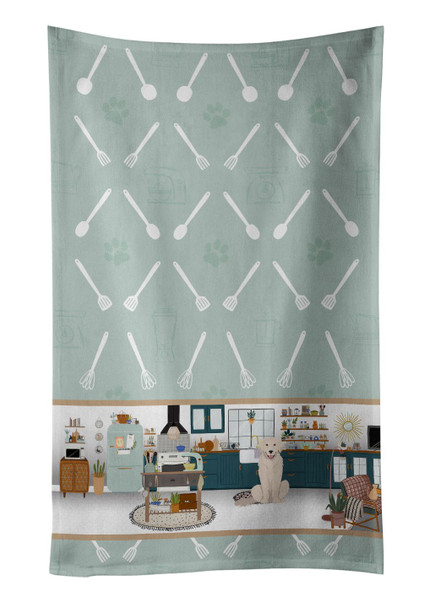 Cream Golden Retriever in the Kitchen Kitchen Towel Dish Cloths product image at NuMercy