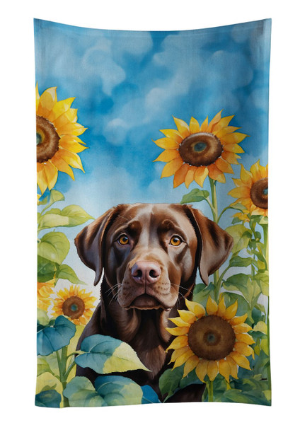 Labrador Retriever in Sunflowers Kitchen Towel Dish Cloths DAC6110 product image at NuMercy