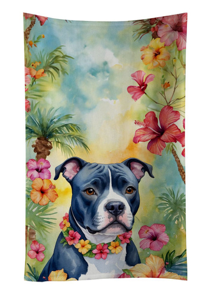 Staffordshire Bull Terrier Luau Kitchen Towel Dish Cloths product image at NuMercy