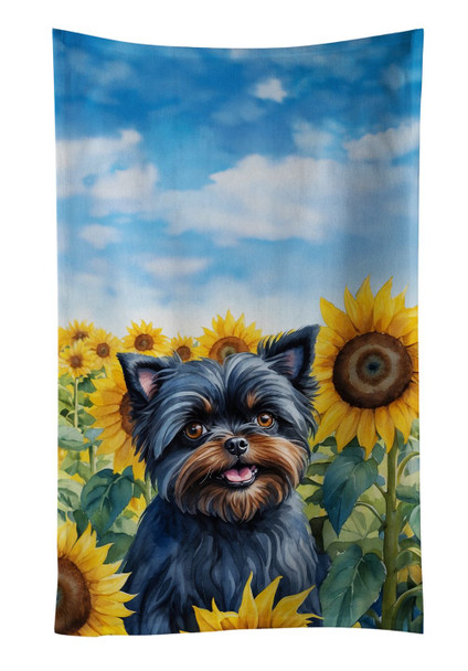 Affenpinscher in Sunflowers Kitchen Towel Dish Cloths product image at NuMercy