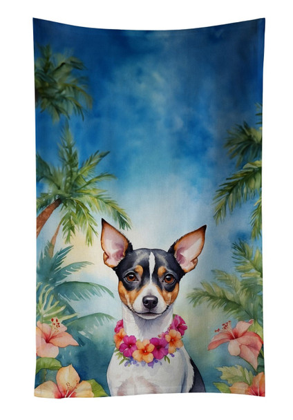 Rat Terrier Luau Kitchen Towel Dish Cloths product image at NuMercy