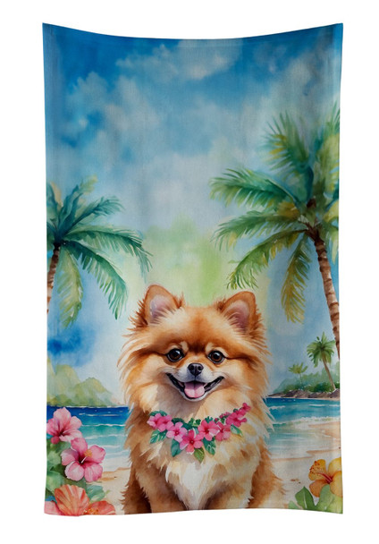 Pomeranian Luau Kitchen Towel Dish Cloths DAC6493 product image at NuMercy