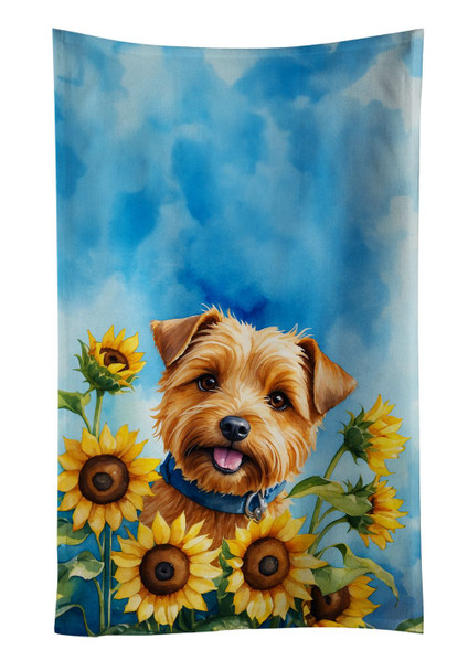 Norfolk Terrier in Sunflowers Kitchen Towel Dish Cloths product image at NuMercy