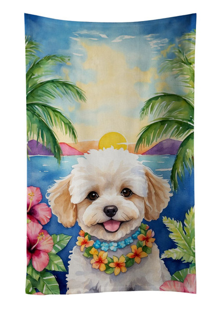 Maltipoo Luau Kitchen Towel Dish Cloths product image at NuMercy