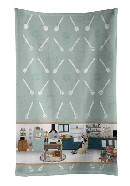 Black and Silver German Shepherd in the Kitchen Kitchen Towel Dish Cloths product image at NuMercy