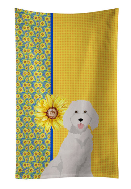 Summer Sunflowers Standard White Poodle Kitchen Towel Dish Cloths product image at NuMercy