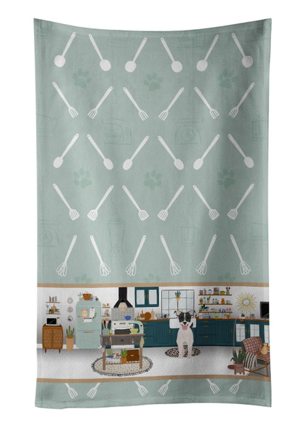 Black White Smooth Jack Russell Terrier in the Kitchen Kitchen Towel Dish Cloths product image at NuMercy