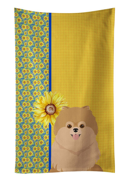 Summer Sunflowers Orange Pomeranian Kitchen Towel Dish Cloths product image at NuMercy